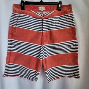 Nuco size 32 board shorts red blue and white